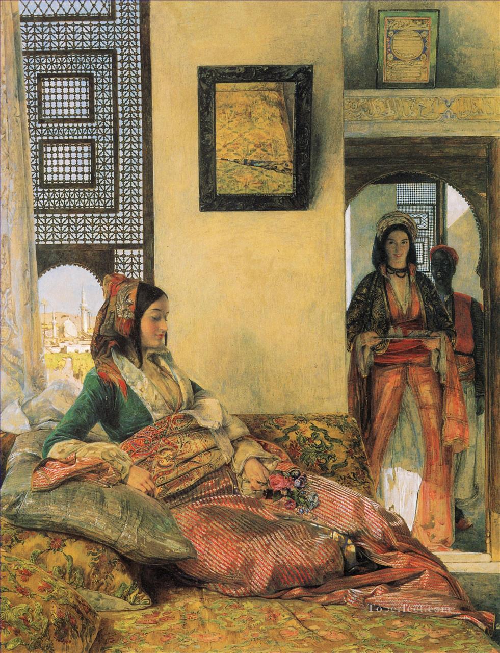 La vida en el Hareem El Cairo Oriental John Frederick Lewis Árabes Pintura al óleo